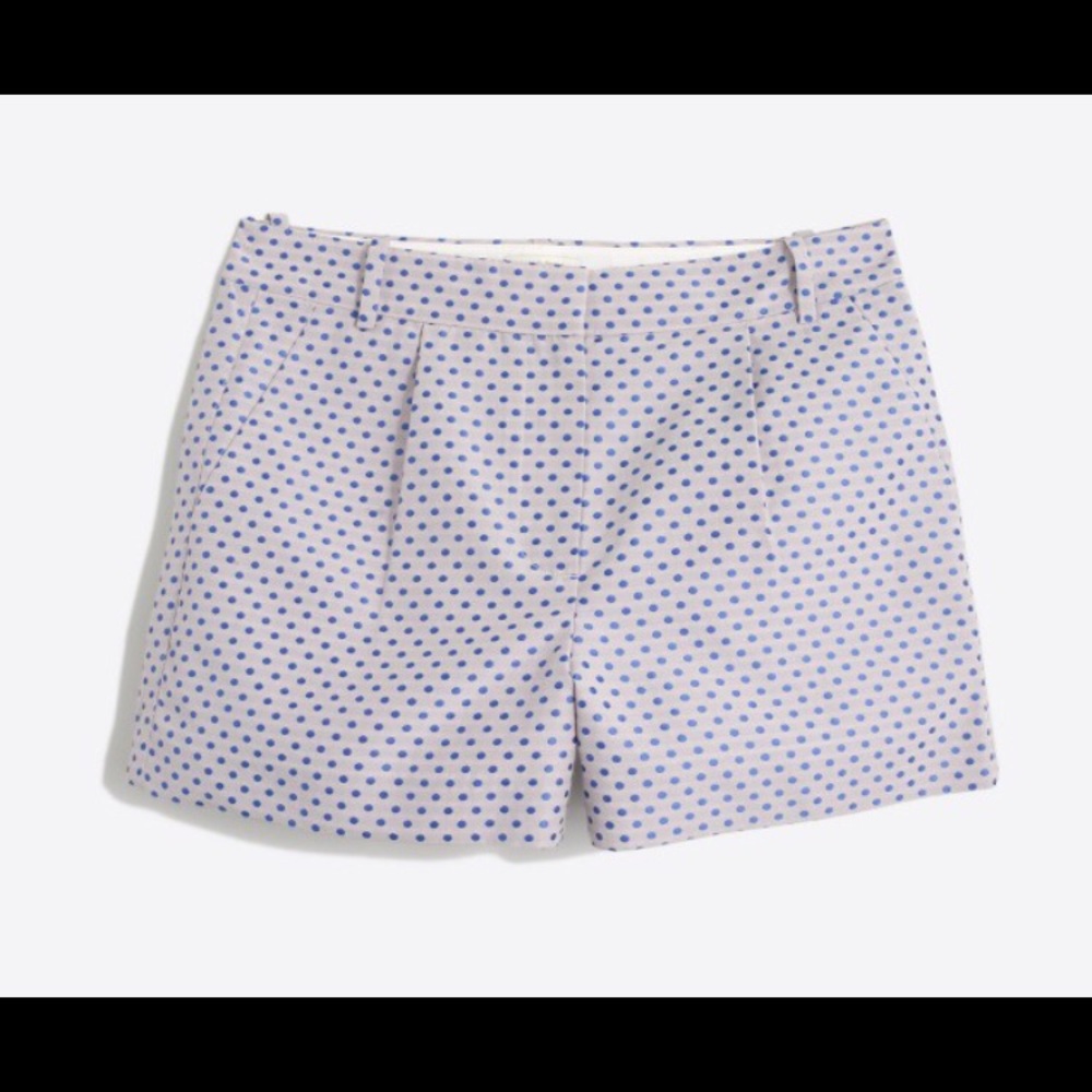 NWOT J.Crew Neon Jacquard Shorts - 3” - Blue Dot